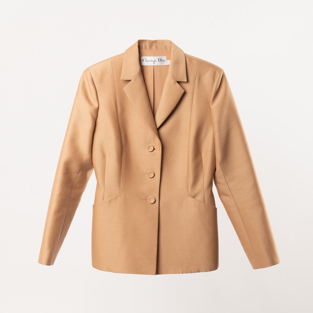 Christian Dior Nude Wool & Silk Blazer