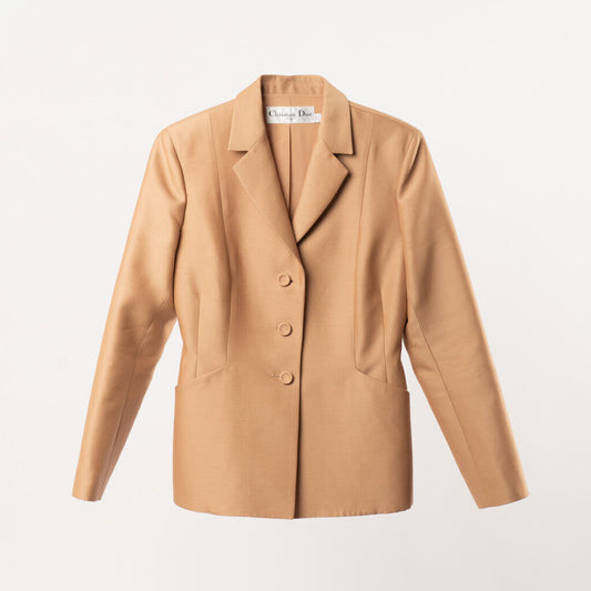 Christian Dior Nude Wool & Silk Blazer