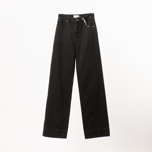 Frame Washed Black Wide Leg Jeans
