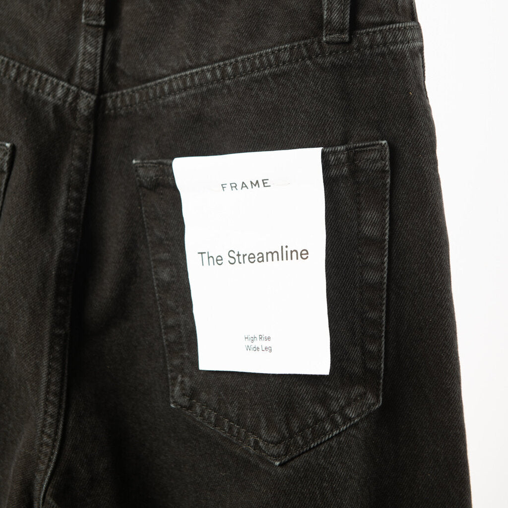 Frame Washed Black Wide Leg Jeans