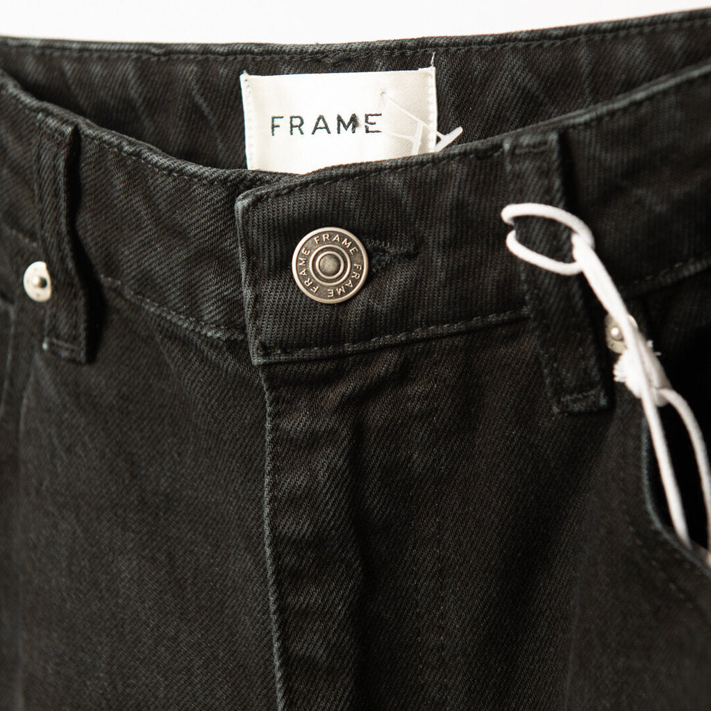 Frame Washed Black Wide Leg Jeans