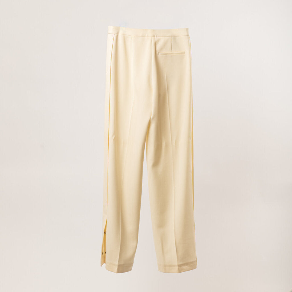 Jill Sander Cream Wool Wide Leg Trousers