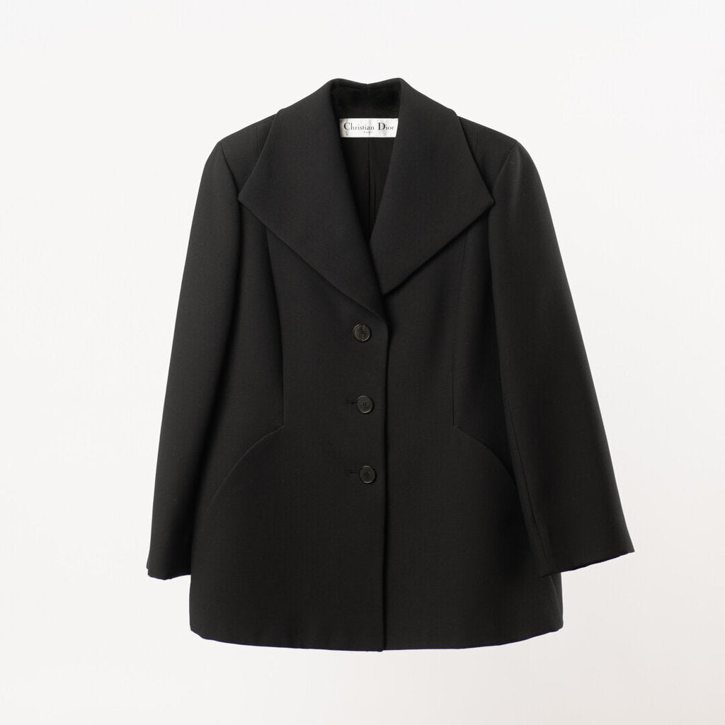 Christian Dior Black Wool & Silk Bar Jacket