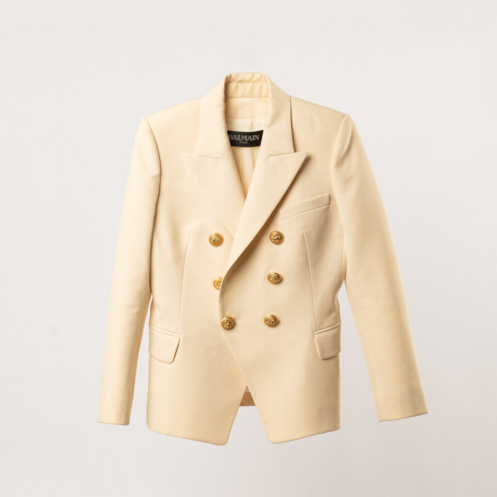 Balmain 2025 Grain De Poudre Wool Blazer