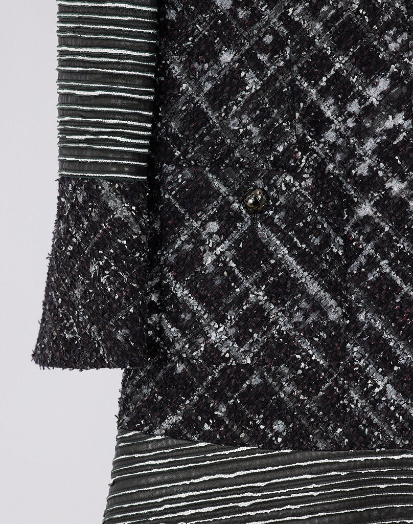 Chanel 2013 Runway Black & White Wool Tweed Dress
