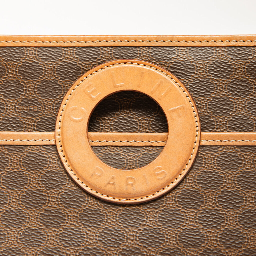 Celine Brown Macadam Circle Clutch