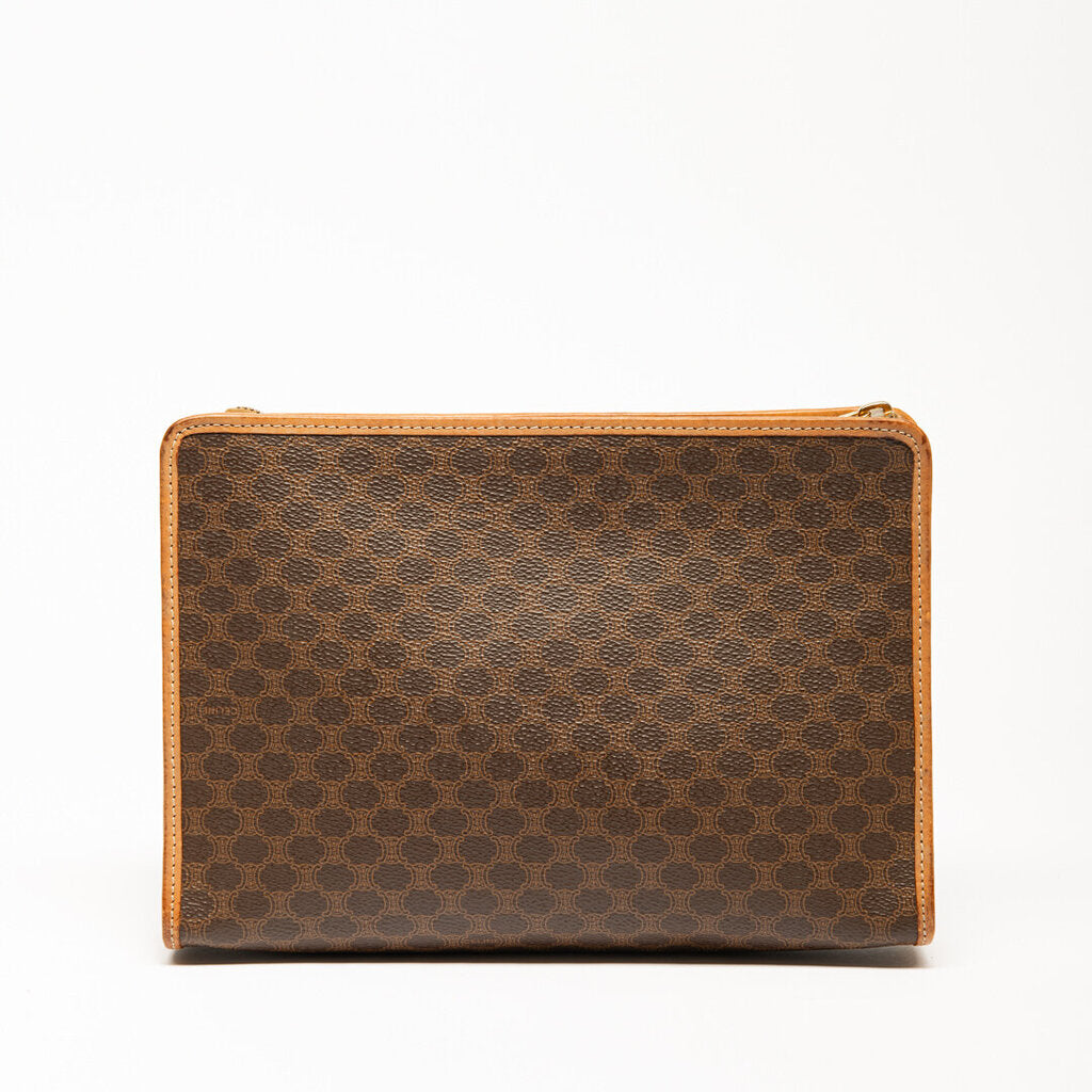 Celine Brown Macadam Circle Clutch
