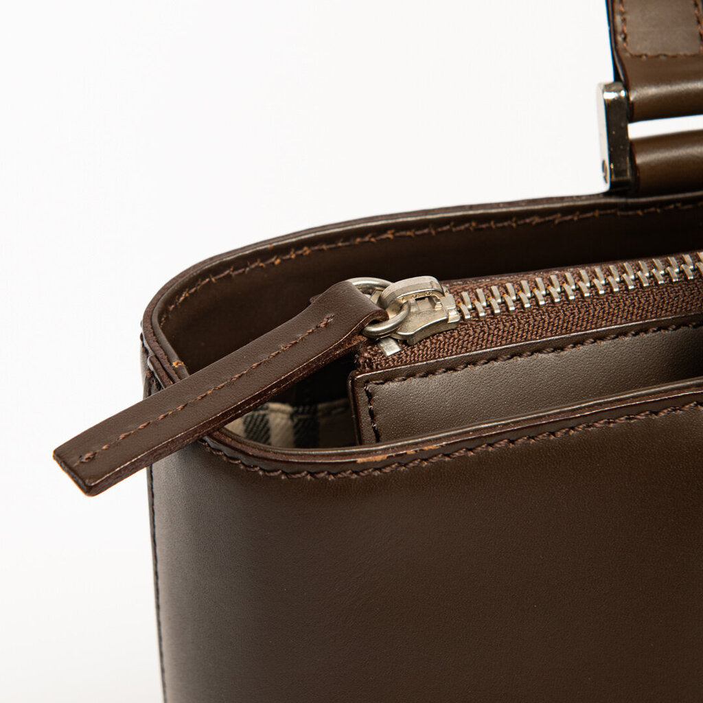Burberry Dark Brown Leather Handbag