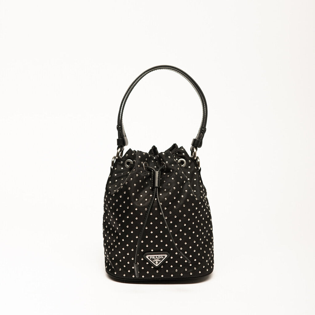 Prada Black Re-Nylon Studded Mini Bag