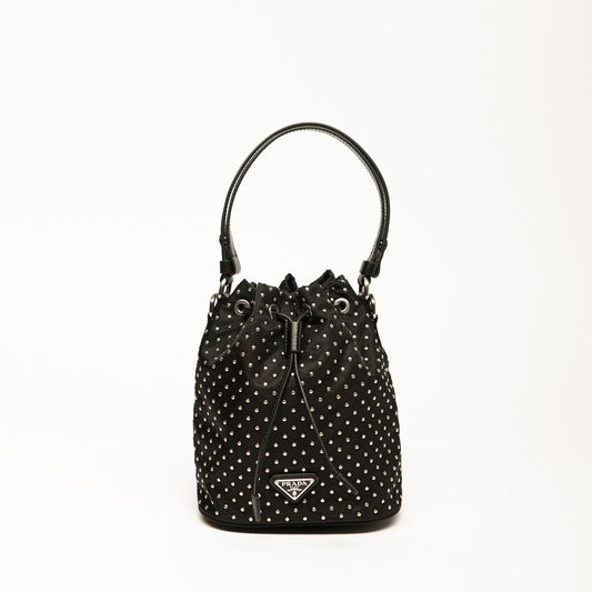 Prada Black Re-Nylon Studded Mini Bag