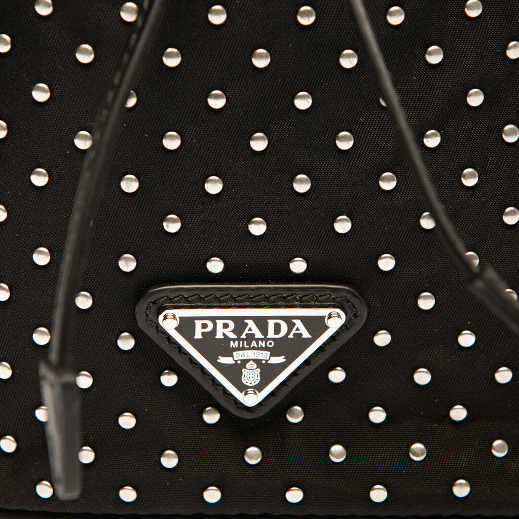 Prada Black Re-Nylon Studded Mini Bag