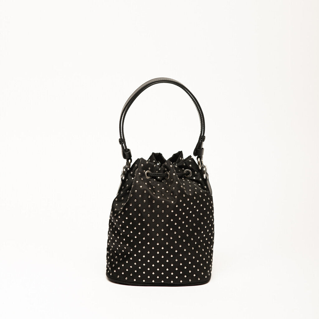 Prada Black Re-Nylon Studded Mini Bag