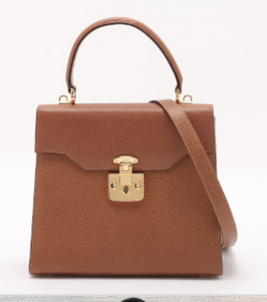 Brown Leather Lady Lock Bag