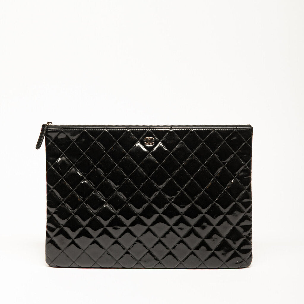 Chanel Black Patent Clutch