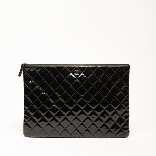Chanel Black Patent Clutch