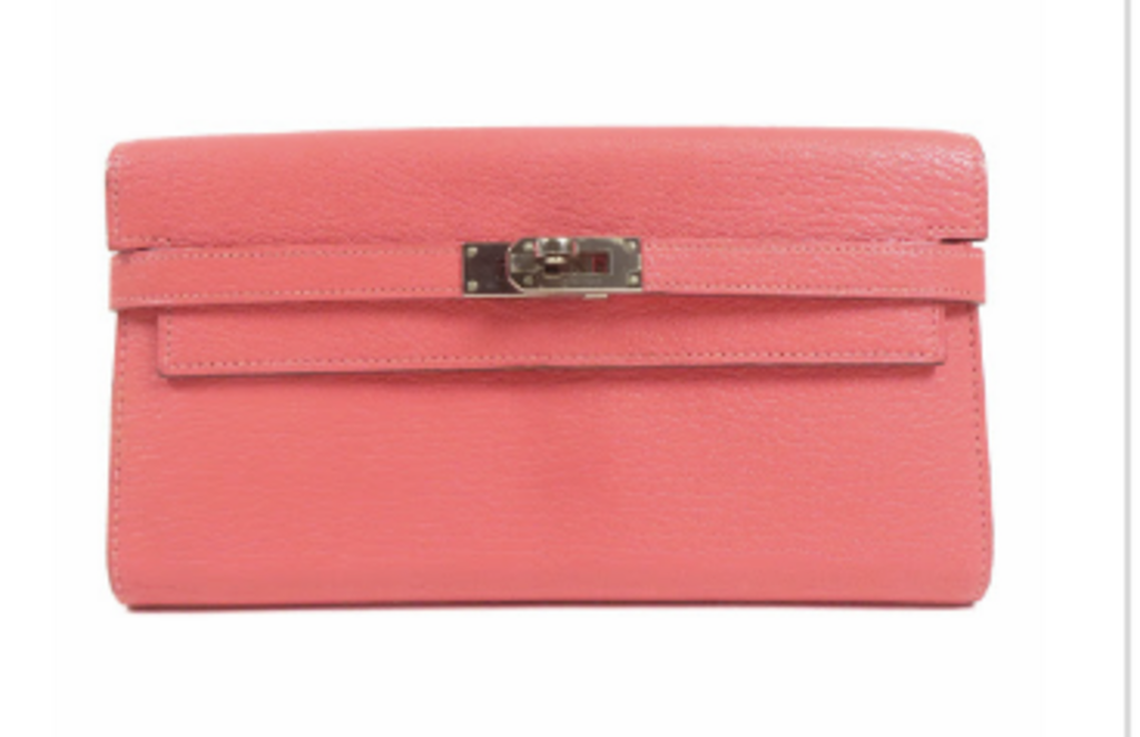 Rose Lipstick Chèvre Kelly Wallet