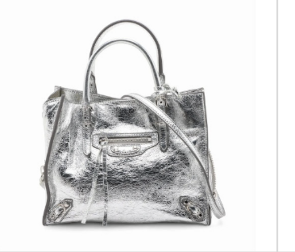 Silver Leather Papier 2 Way Bag