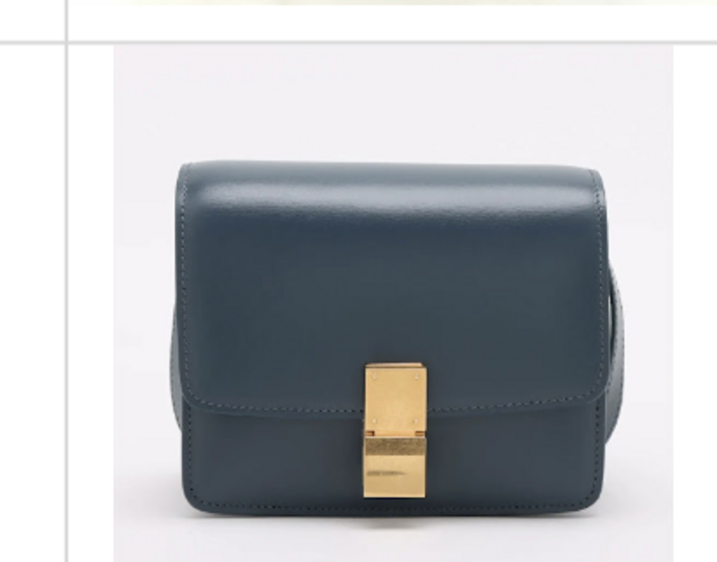 Navy Leather Box Bag