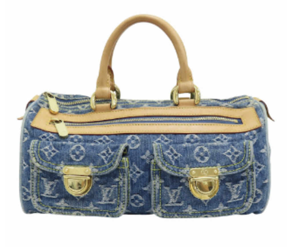 Denim Pushlock Monogram Speedy