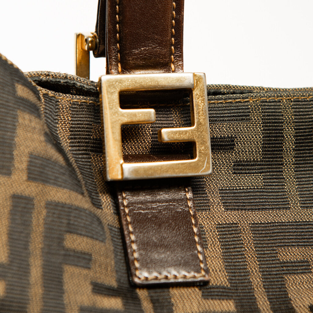 Fendi Brown Zucca Top Handle Tote Bag