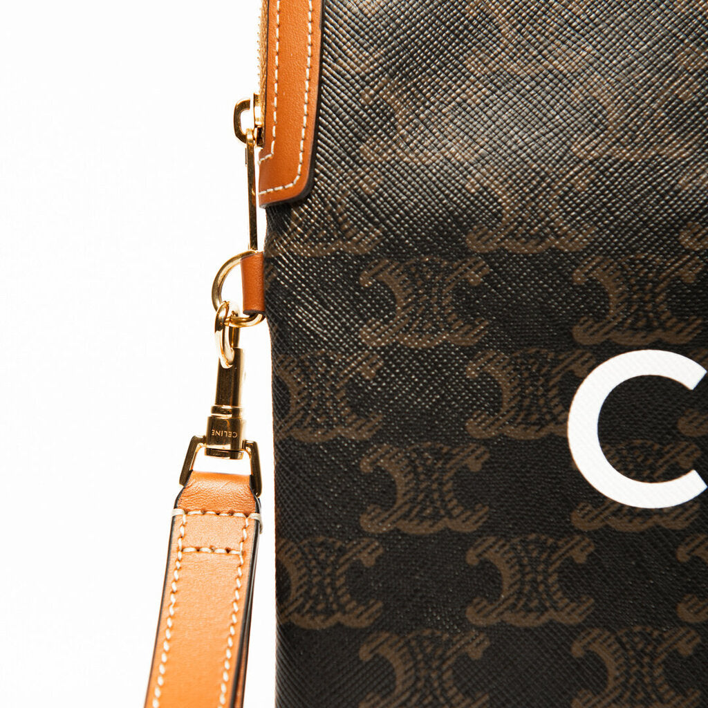 Celine Triomphe Coated Canvas Small Wristlet