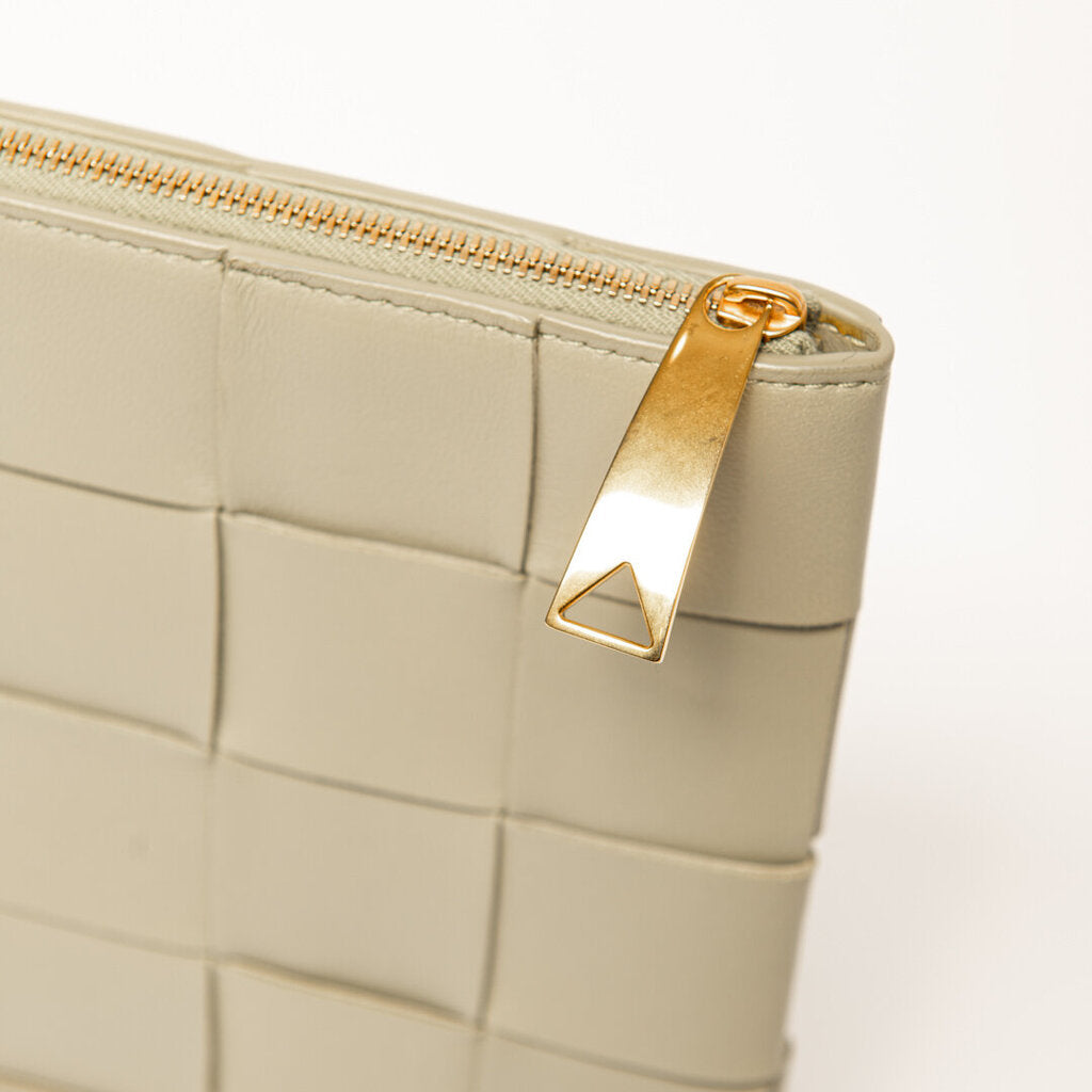 Bottega Olive Large Intrecciato Clutch