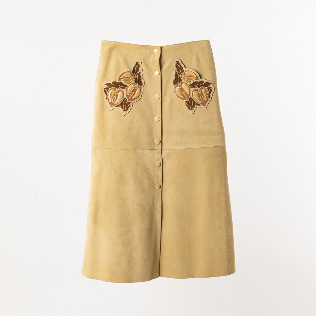 Chloe 2020 Suede Applique Midi Skirt