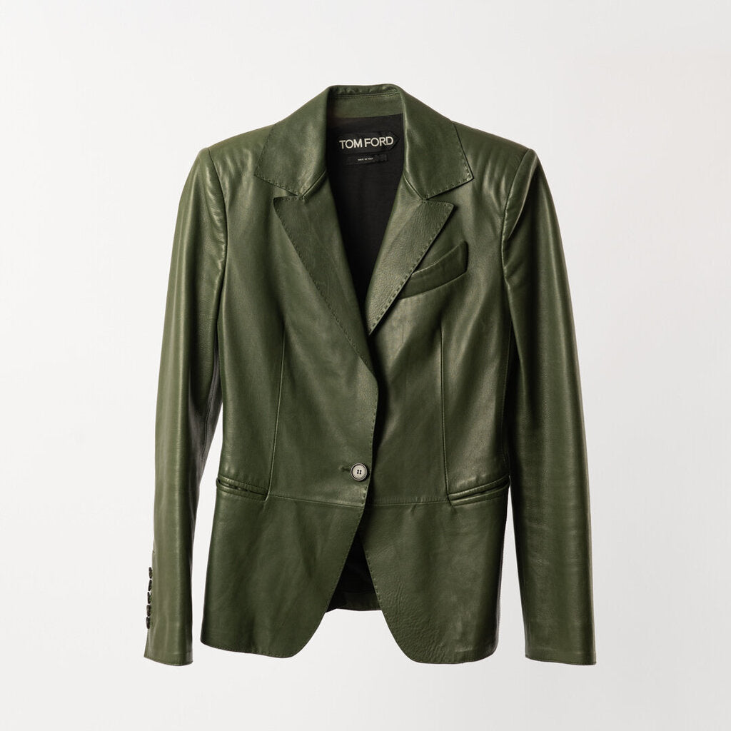 Tom Ford Green Leather Blazer