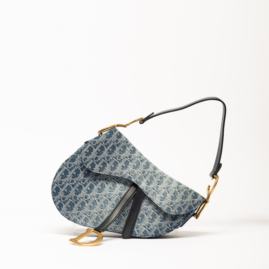Dior Ombré Denim Medium Saddle Bag (with strap)