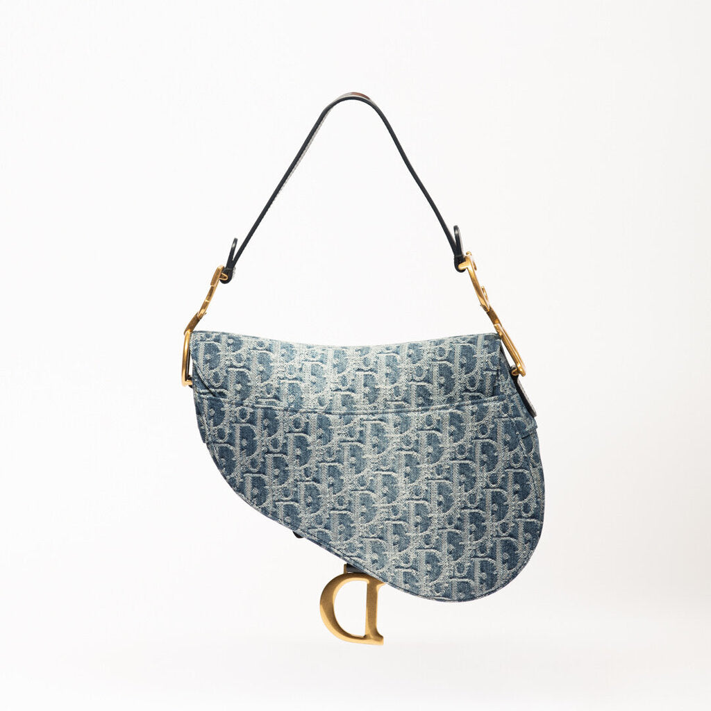 Dior Ombré Denim Medium Saddle Bag (with strap)
