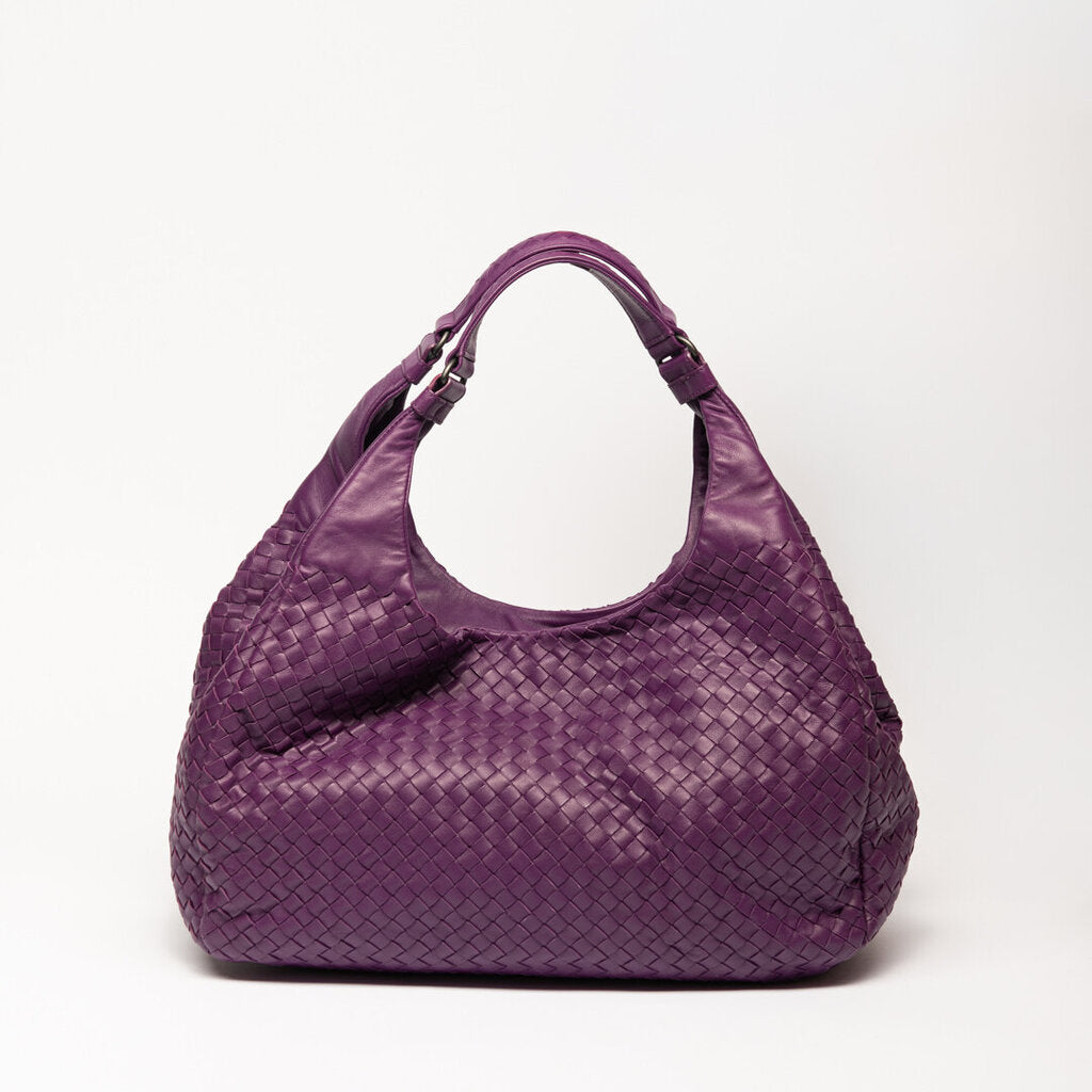 Bottega Purple Intrecciato Leather Hobo Bag