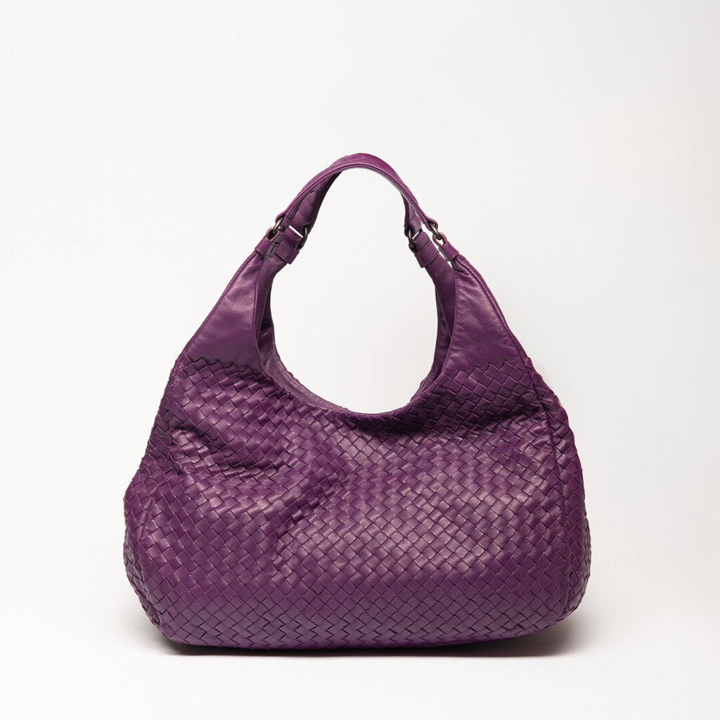Bottega Purple Intrecciato Leather Hobo Bag