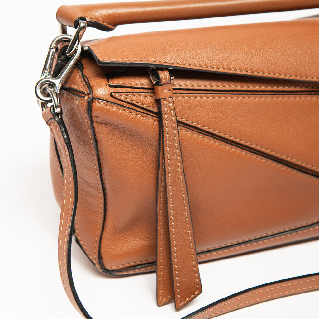 Loewe Brown Leather Mini Puzzle Bag