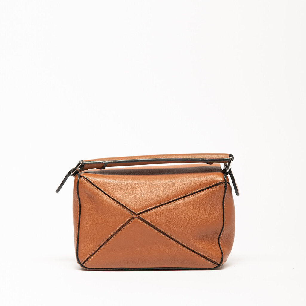 Loewe Brown Leather Mini Puzzle Bag