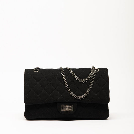 Chanel Black Fabric Jumbo Reissue Flap Bag