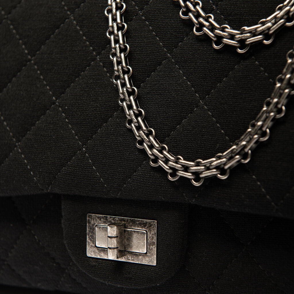 Chanel Black Fabric Jumbo Reissue Flap Bag