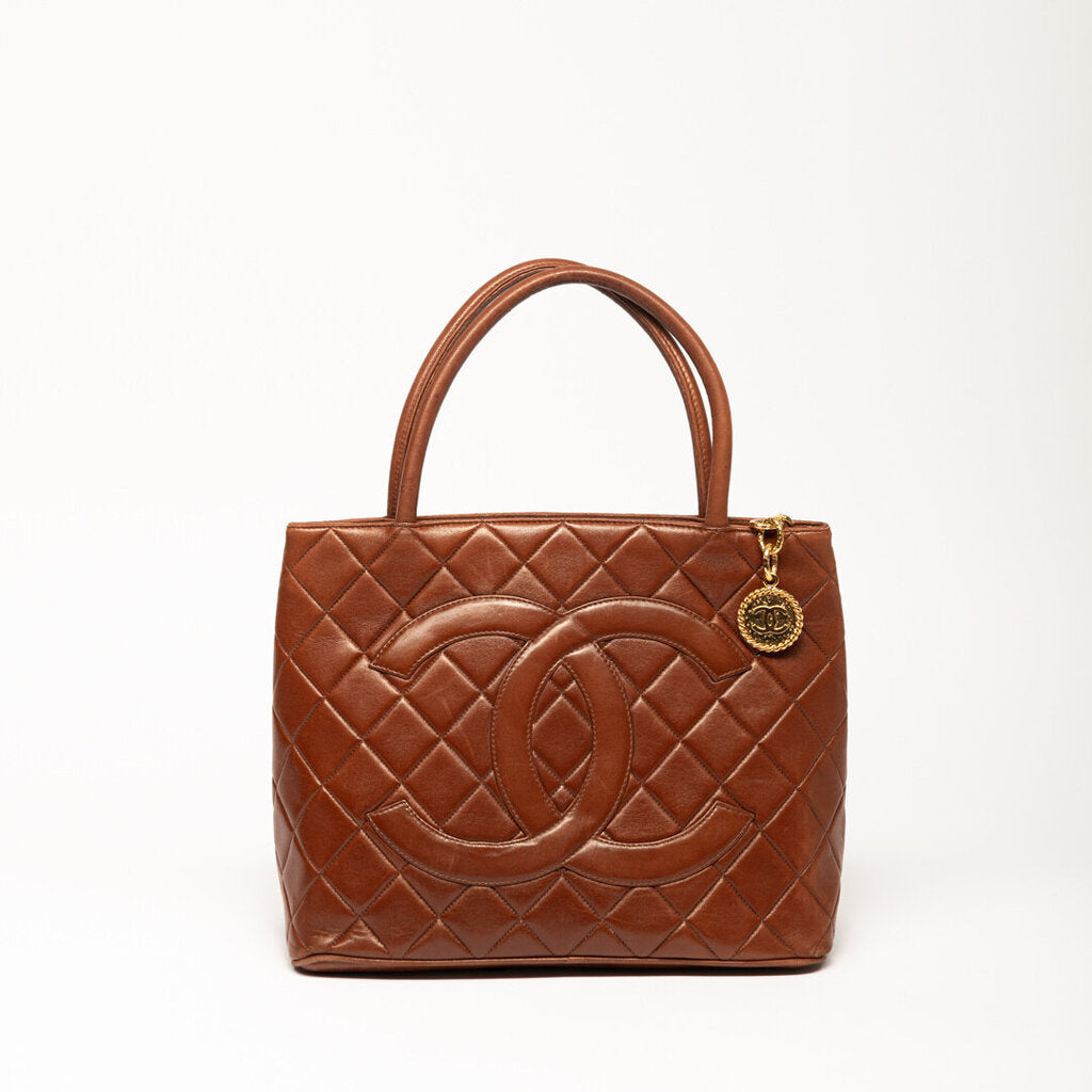 Chanel Brown Caviar Medallion Tote