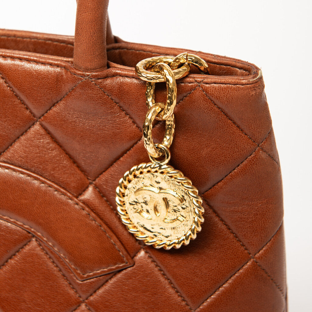 Chanel Brown Caviar Medallion Tote