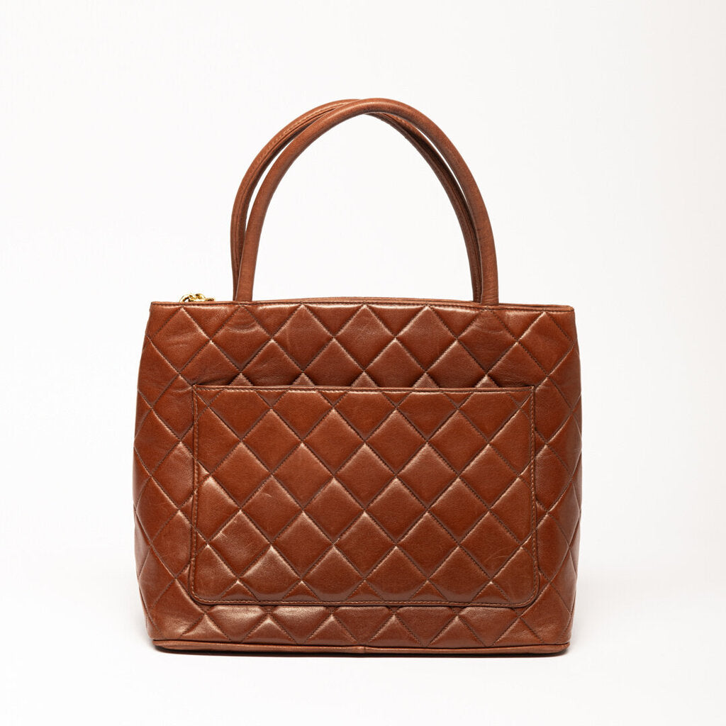 Chanel Brown Caviar Medallion Tote