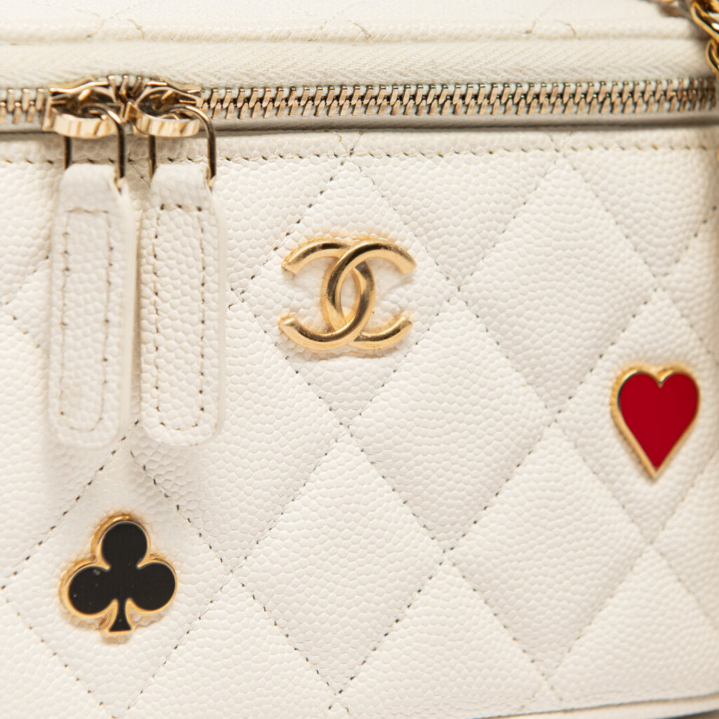 Chanel White Caviar Coco Casino Vanity (FULL SET)