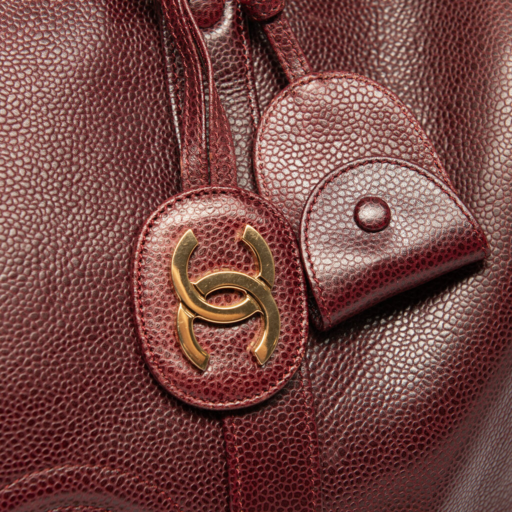 Chanel Burgundy Caviar Boston Bag