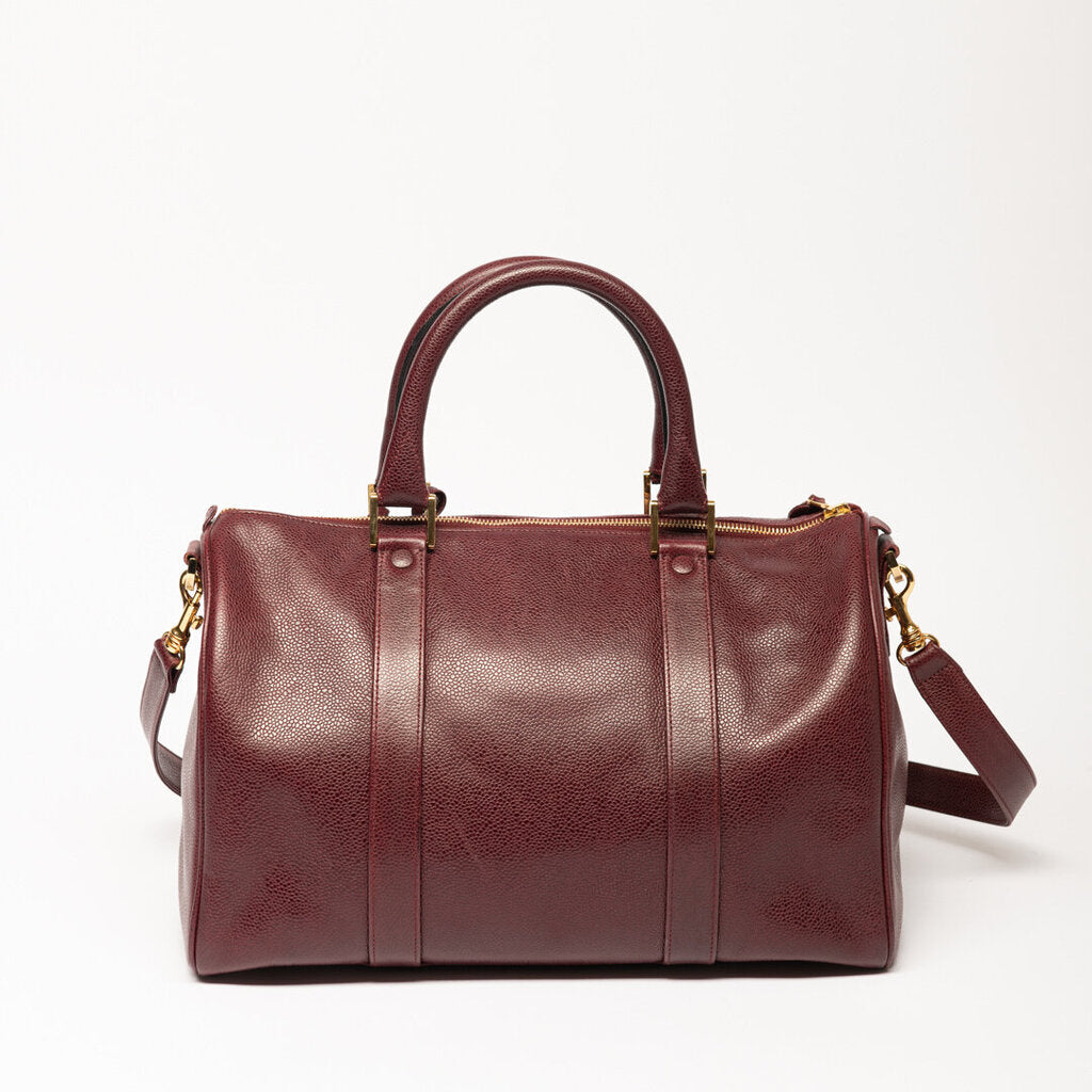 Chanel Burgundy Caviar Boston Bag