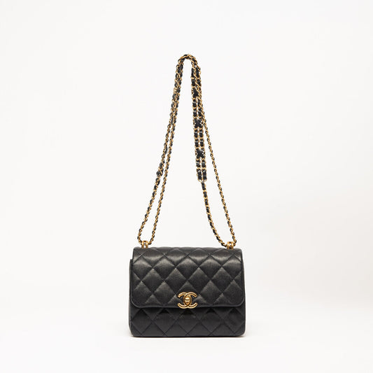 Chanel Navy Caviar Square Classic Flap