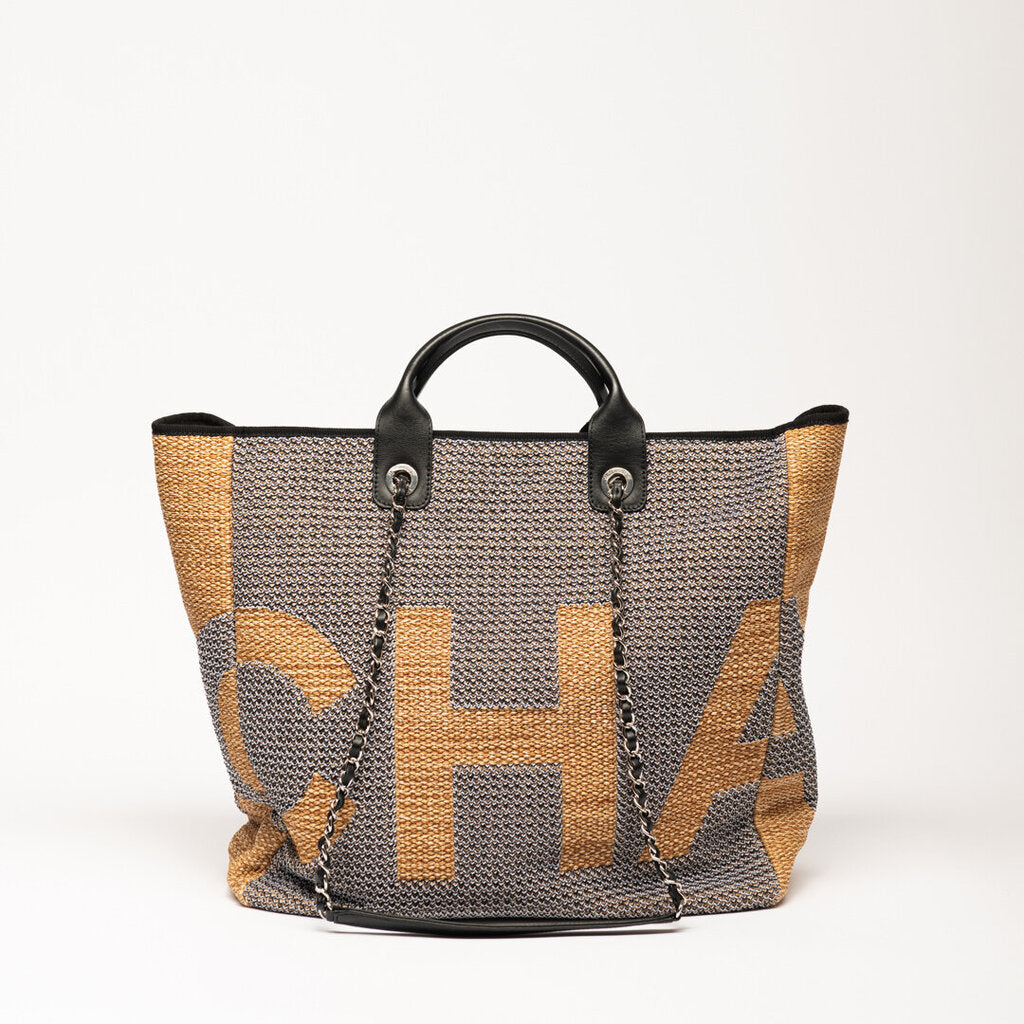 Chanel Raffia Shoulder Beach Tote