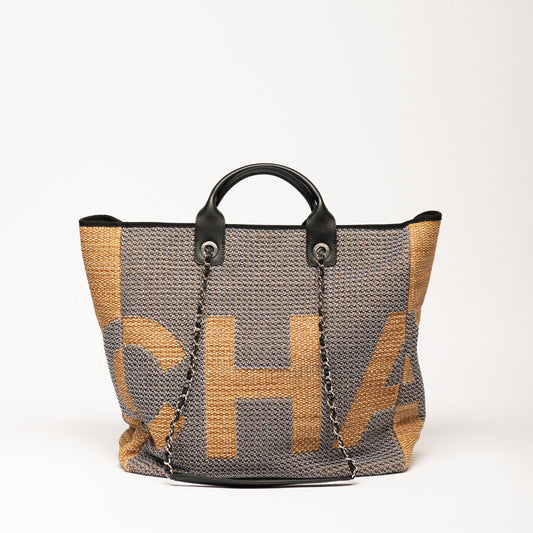 Chanel Raffia Shoulder Beach Tote