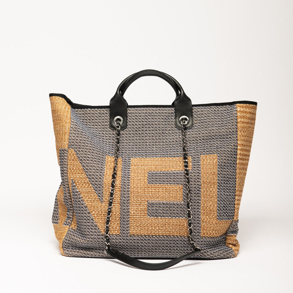 Chanel Raffia Shoulder Beach Tote
