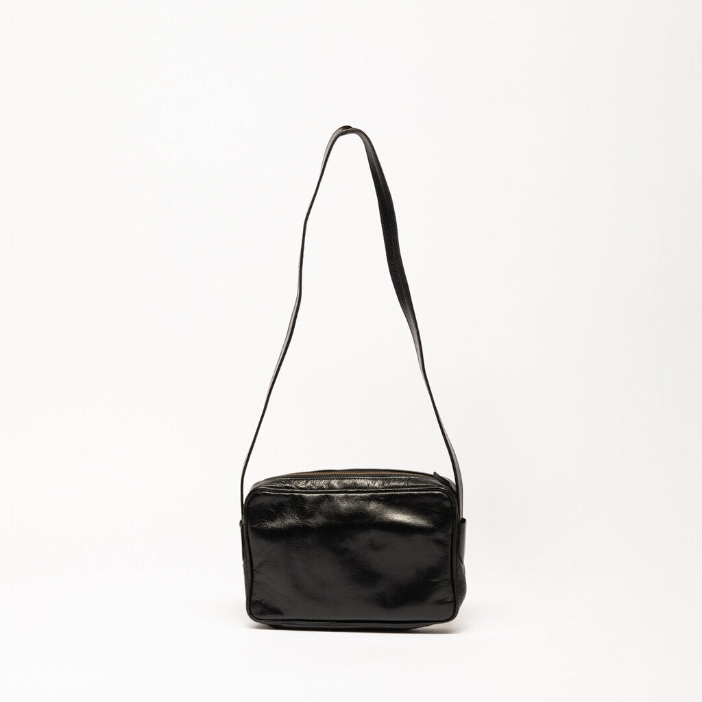 Vintage Black Leather Camera Bag
