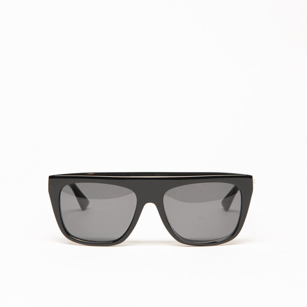 Bottega Black Rim Rectangle Sunglasses