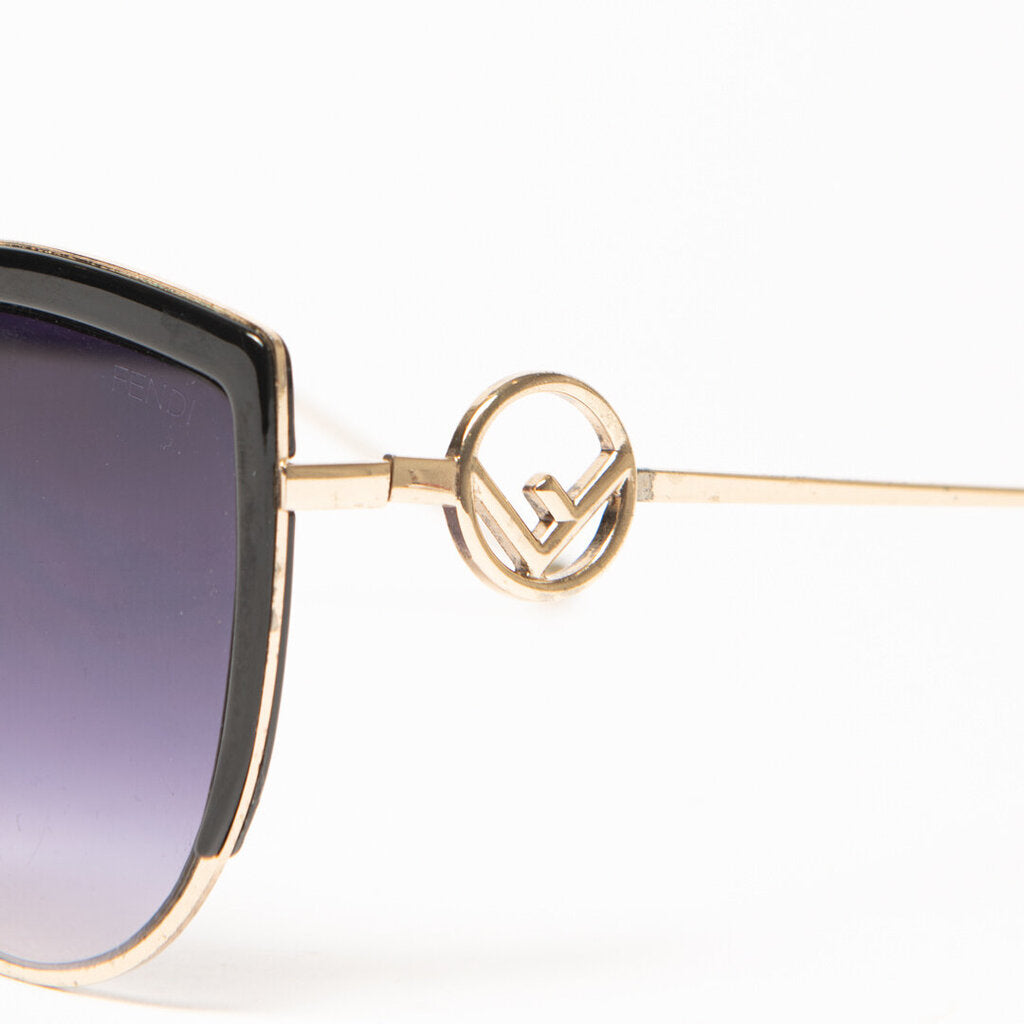 Fendi Gold Frame Black Accent Sunglasses