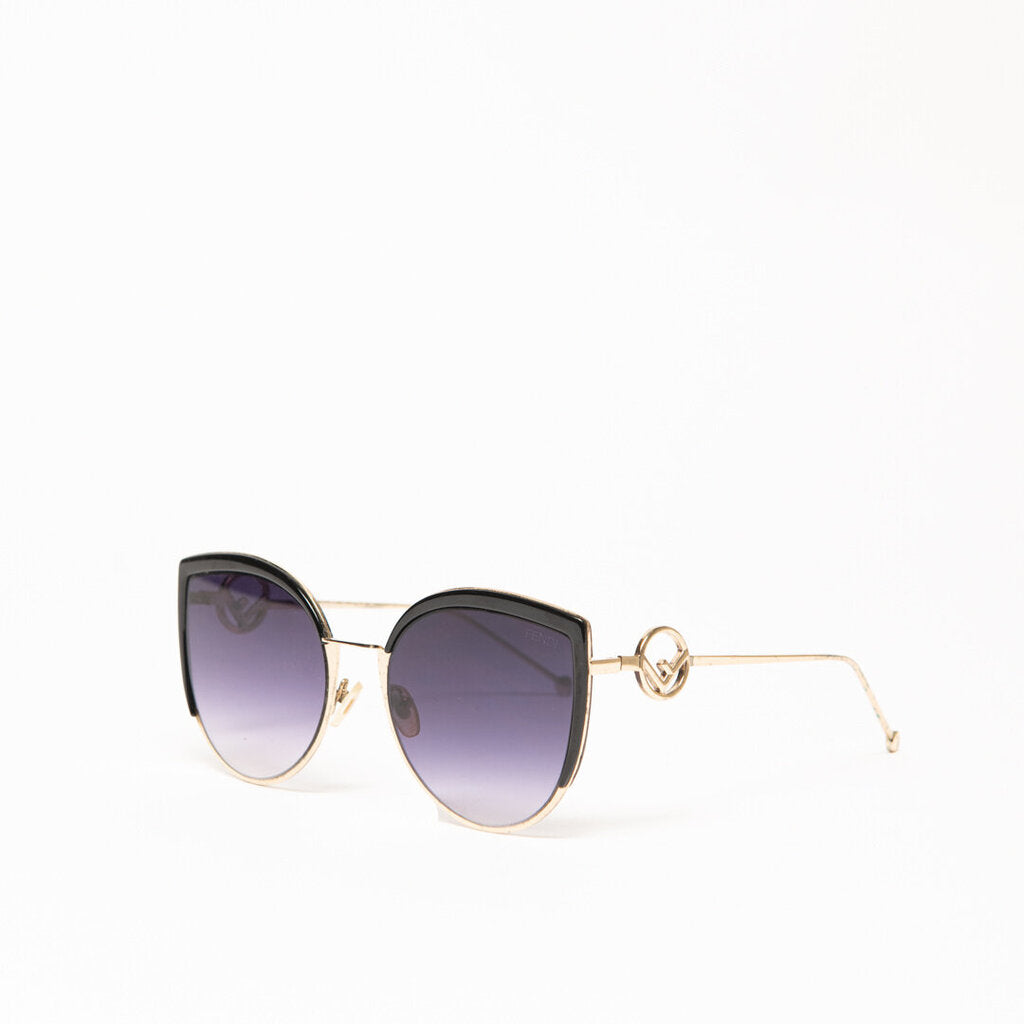 Fendi Gold Frame Black Accent Sunglasses
